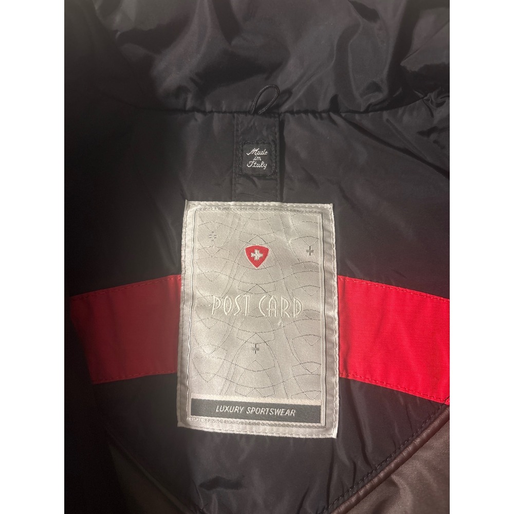 Post Card Puffer Jacket Womens Black Excellent Quilted Luxury Sportswear Italy - Picture 8 of 13